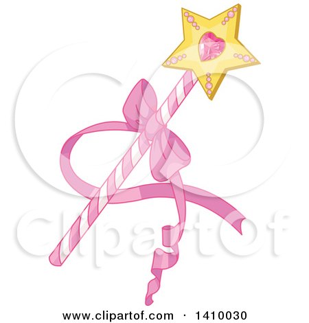Clipart of a Magic Wand with a Star - Royalty Free Vector Illustration by Pushkin