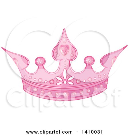 Clipart of a Pink Princess Tiara Crown - Royalty Free Vector Illustration by Pushkin