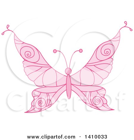 Clipart of a Pink Princess Butterfly - Royalty Free Vector Illustration by Pushkin