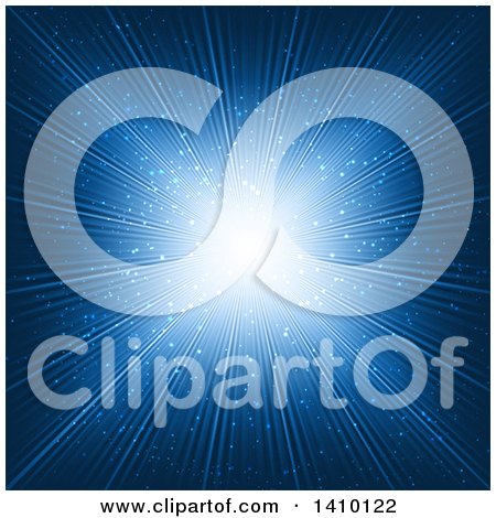 Clipart of a Bright Blue Burst or Tunnel - Royalty Free Vector Illustration by KJ Pargeter