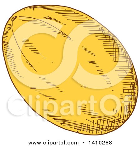 Clipart of a Sketched Canary Melon - Royalty Free Vector Illustration by Vector Tradition SM
