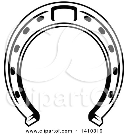 Clipart of a Black and White Horseshoe - Royalty Free Vector Illustration by Vector Tradition SM