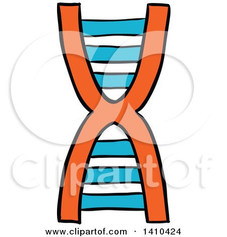 Clipart of a Sketched Dna Strand - Royalty Free Vector Illustration by Vector Tradition SM