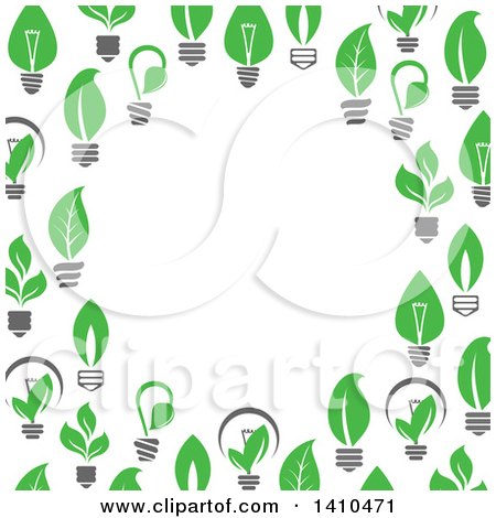 Clipart of a Border Made of Leafy Green Light Bulbs - Royalty Free Vector Illustration by Vector Tradition SM