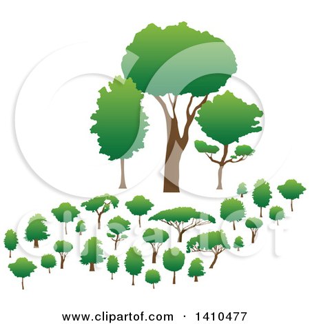 Clipart of a Hand Formed of Trees Holding up Trees - Royalty Free Vector Illustration by Vector Tradition SM