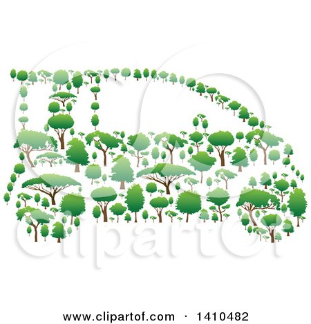Clipart of a Car Made of Trees - Royalty Free Vector Illustration by Vector Tradition SM