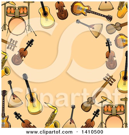 Clipart of a Border of Musical Instruments - Royalty Free Vector Illustration by Vector Tradition SM