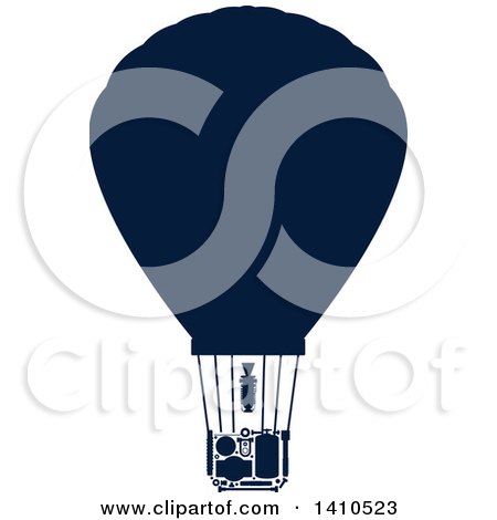 Clipart of a Silhouetted Hot Air Balloon with Visible Parts - Royalty Free Vector Illustration by Vector Tradition SM