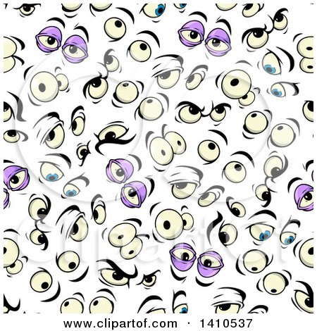 Clipart of a Seamless Background Pattern of Tired Eyes - Royalty Free Vector Illustration by Vector Tradition SM