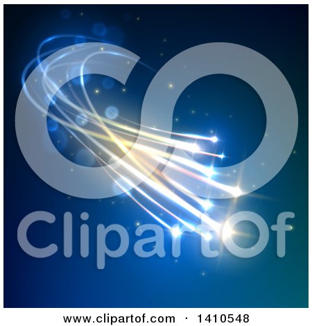 Clipart of a Background of Magical Lights on Blue - Royalty Free Vector Illustration by Vector Tradition SM