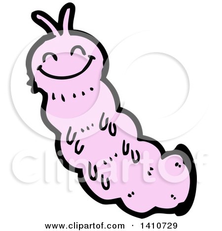 Clipart of a Cartoon Caterpillar - Royalty Free Vector Illustration by lineartestpilot