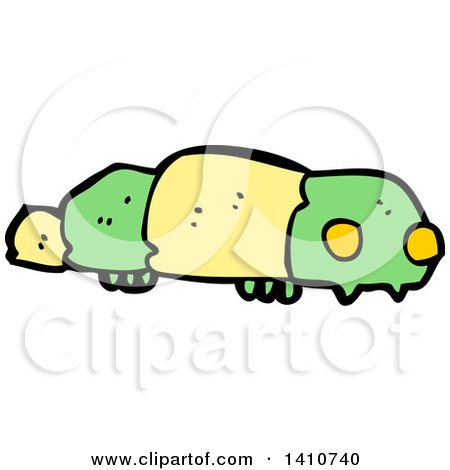 Clipart of a Cartoon Caterpillar - Royalty Free Vector Illustration by lineartestpilot