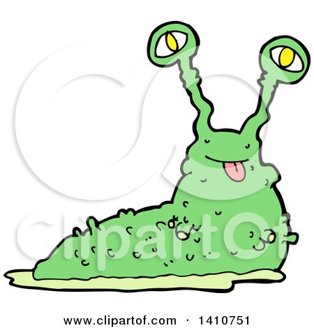 Clipart of a Cartoon Slug - Royalty Free Vector Illustration by lineartestpilot