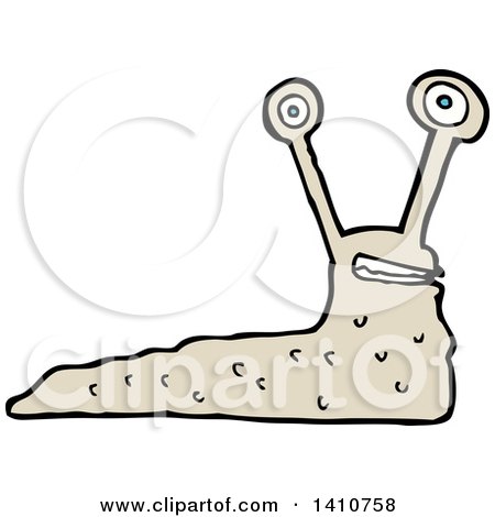 Clipart of a Cartoon Slug - Royalty Free Vector Illustration by lineartestpilot