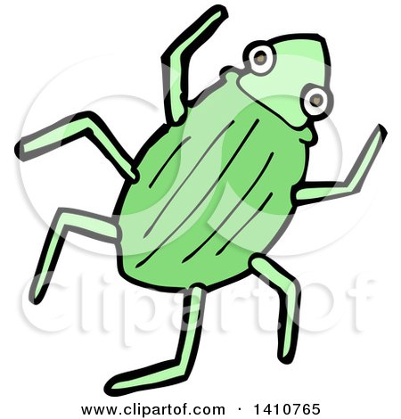 Clipart of a Cartoon Beetle - Royalty Free Vector Illustration by lineartestpilot