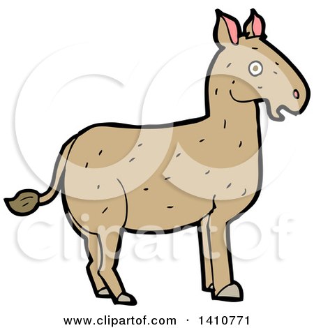 Clipart of a Cartoon Donkey - Royalty Free Vector Illustration by lineartestpilot