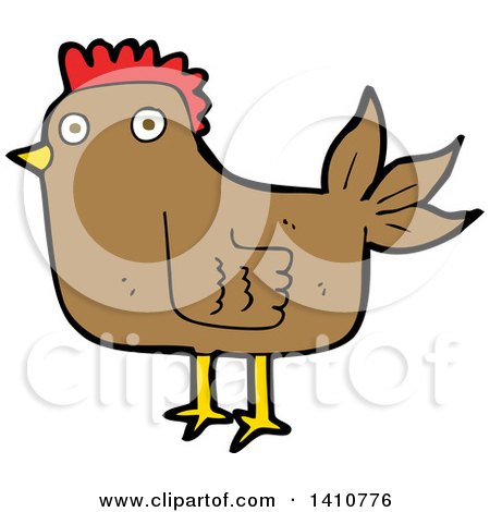 Clipart of a Cartoon Hen Chicken - Royalty Free Vector Illustration by lineartestpilot