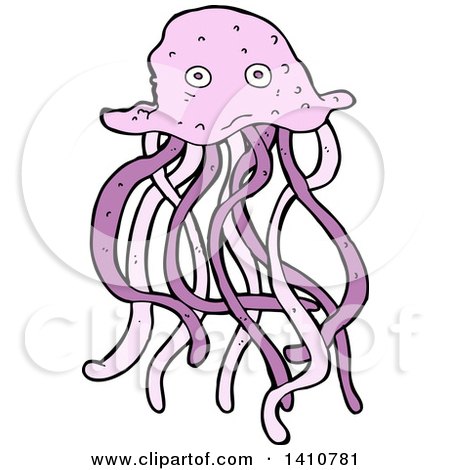 Clipart of a Jellyfish - Royalty Free Vector Illustration by lineartestpilot