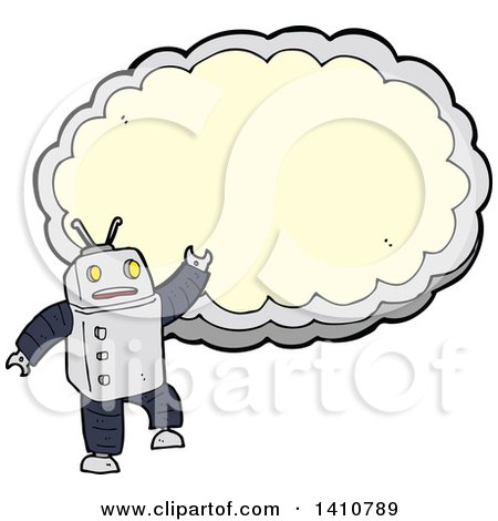 Clipart of a Cartoon Robot - Royalty Free Vector Illustration by lineartestpilot