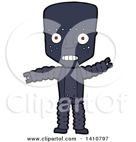 Clipart of a Cartoon Robot - Royalty Free Vector Illustration by lineartestpilot