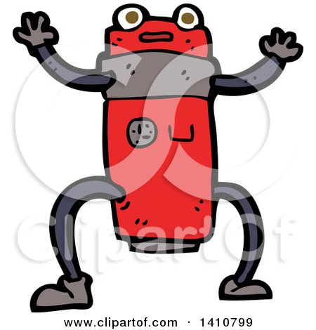 Clipart of a Cartoon Robot - Royalty Free Vector Illustration by lineartestpilot