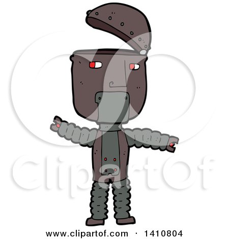 Clipart of a Cartoon Robot - Royalty Free Vector Illustration by lineartestpilot