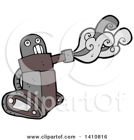 Clipart of a Cartoon Robot - Royalty Free Vector Illustration by lineartestpilot