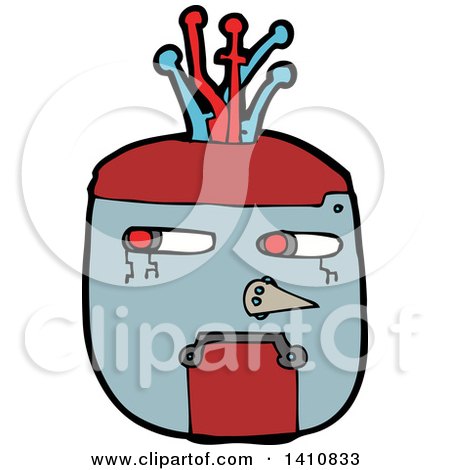 Clipart of a Cartoon Robot - Royalty Free Vector Illustration by lineartestpilot