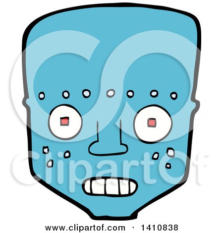 Clipart of a Cartoon Robot Face - Royalty Free Vector Illustration by lineartestpilot