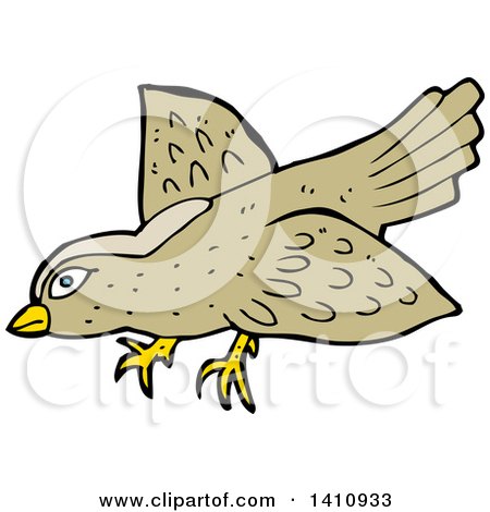 Clipart of a Cartoon Brown Bird - Royalty Free Vector Illustration by lineartestpilot