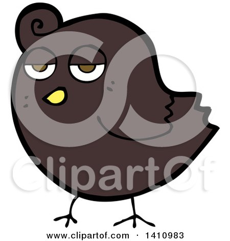 Clipart of a Cartoon Bird - Royalty Free Vector Illustration by lineartestpilot