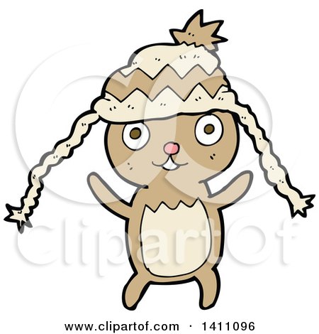 Clipart of a Cartoon Bunny Rabbit - Royalty Free Vector Illustration by lineartestpilot