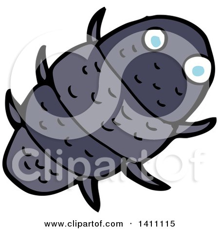 Clipart of a Cartoon Bug - Royalty Free Vector Illustration by lineartestpilot