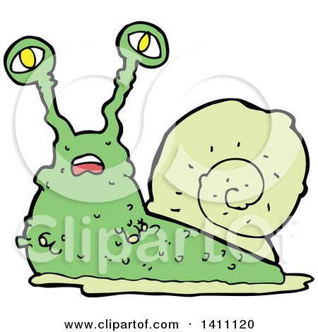 Clipart of a Cartoon Snail - Royalty Free Vector Illustration by lineartestpilot