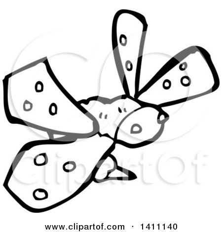 Clipart of a Cartoon Black and White Lineart Bug - Royalty Free Vector Illustration by lineartestpilot