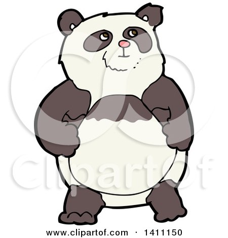 Clipart of a Cartoon Panda - Royalty Free Vector Illustration by lineartestpilot