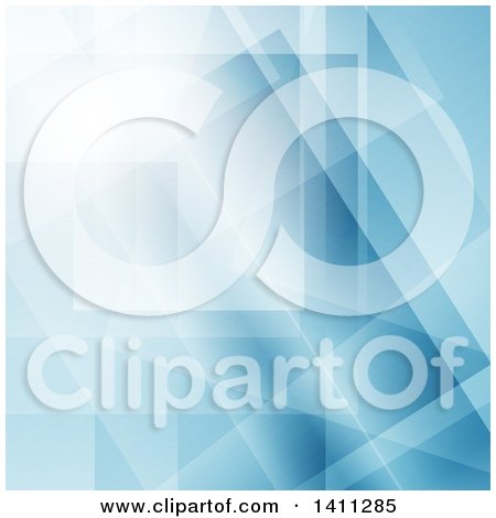 Clipart of a Blue Abstract Geometric Background - Royalty Free Vector Illustration by KJ Pargeter