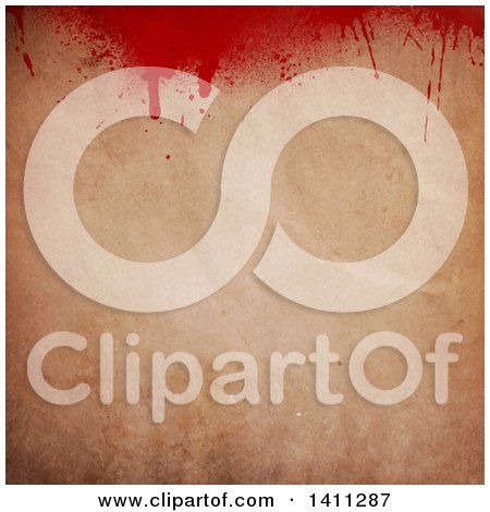 Clipart of a Background of Blood Splatters on Paper - Royalty Free Vector Illustration by KJ Pargeter