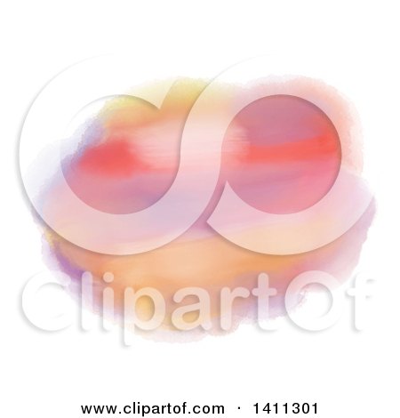 Clipart of a Watercolor Painted Oval on White - Royalty Free Vector Illustration by KJ Pargeter