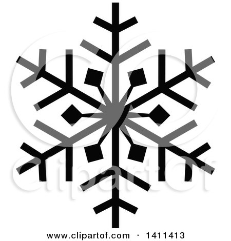Clipart of a Black and White Christmas Snowflake Icon - Royalty Free Vector Illustration by dero
