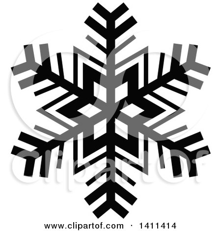 Clipart of a Black and White Christmas Snowflake Icon - Royalty Free Vector Illustration by dero