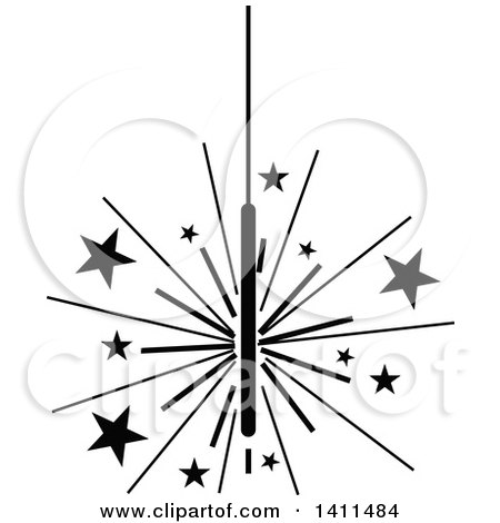 Clipart of a Black and White Christmas Burst Icon - Royalty Free Vector Illustration by dero