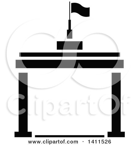 Clipart of a Black and White Memorial Icon - Royalty Free Vector Illustration by dero