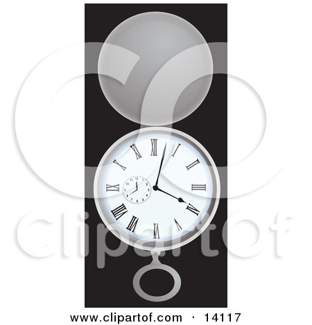 Open Silver Pocket Watch Showing a Few Minutes Past Four Clipart Illustration by Rasmussen Images