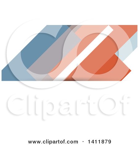 Clipart of a Background or Business Card Design with Blue Gray and Red Stripes - Royalty Free Vector Illustration by KJ Pargeter