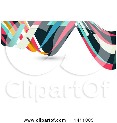 Clipart of a Background or Business Card Design with Colorful Waves - Royalty Free Vector Illustration by KJ Pargeter