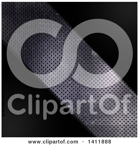 Clipart of a Background with a Diagonal Strip of Perforated Metal - Royalty Free Illustration by KJ Pargeter