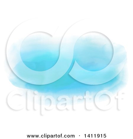 Clipart of a Blue Watercolor Background on White - Royalty Free Vector Illustration by KJ Pargeter
