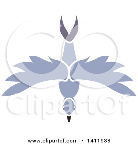 Clipart of a Flying Bird - Royalty Free Vector Illustration by dero