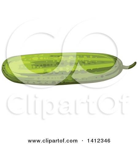 Clipart of a Cucumber - Royalty Free Vector Illustration by merlinul